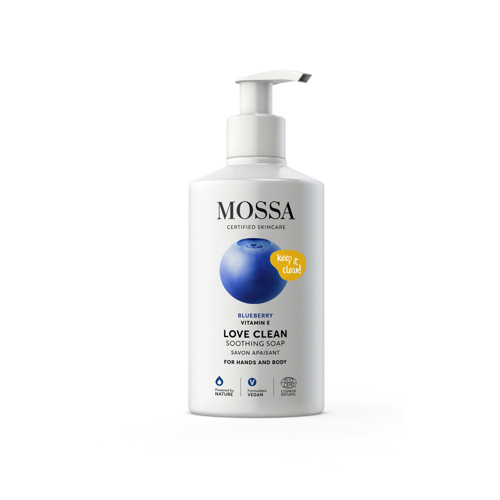 MOSSA Love Clean Soothing soap -Hoitava käsi- ja vartalosaippua 300ml, Mossa